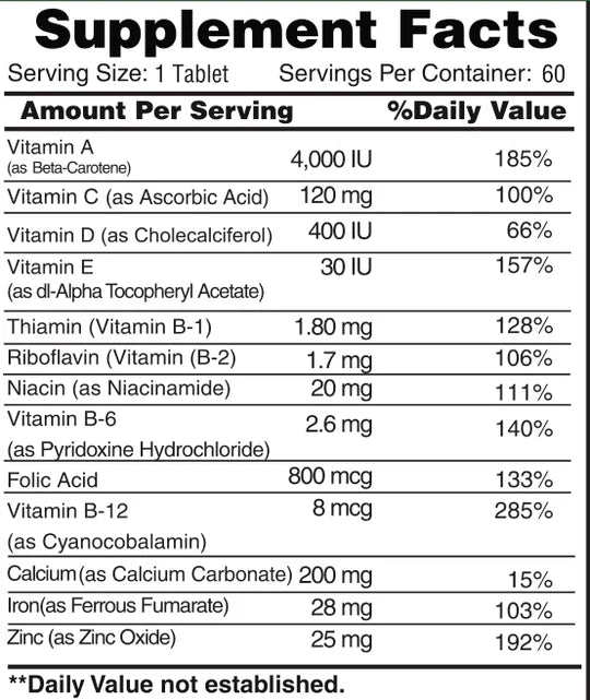 Prenatal Multivitamin for Pregnancy and Breastfeeding