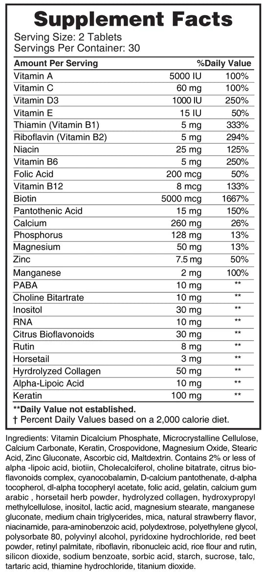 Hair, Skin, Nails Tablet