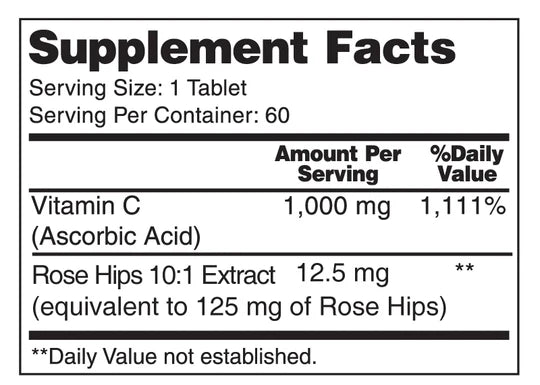 Vitamin C Timed Release 1000mg with Rose Hips