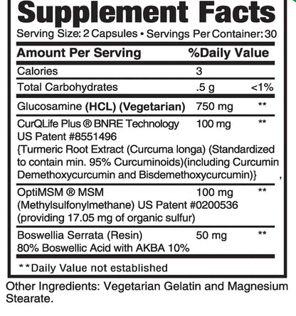 Veggie Glucosamine, MSM, CurQLife®