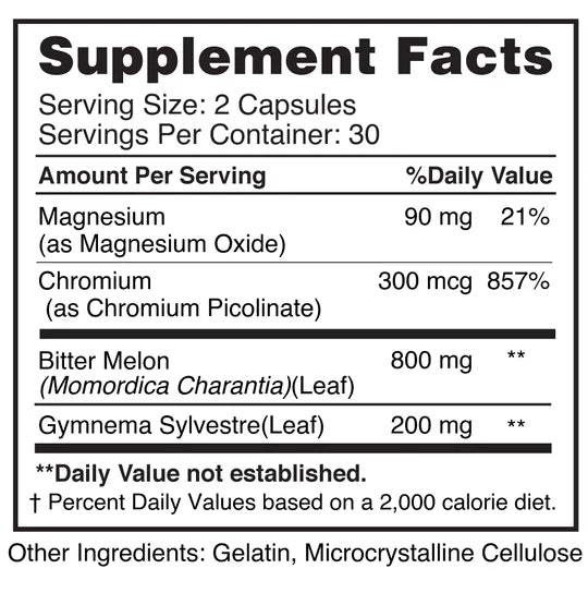 Glucose Support with Chromium and Bitter Melon