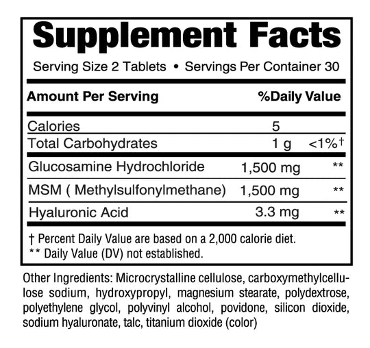 Glucosamine, Chondroitin + Hyaluronic Acid